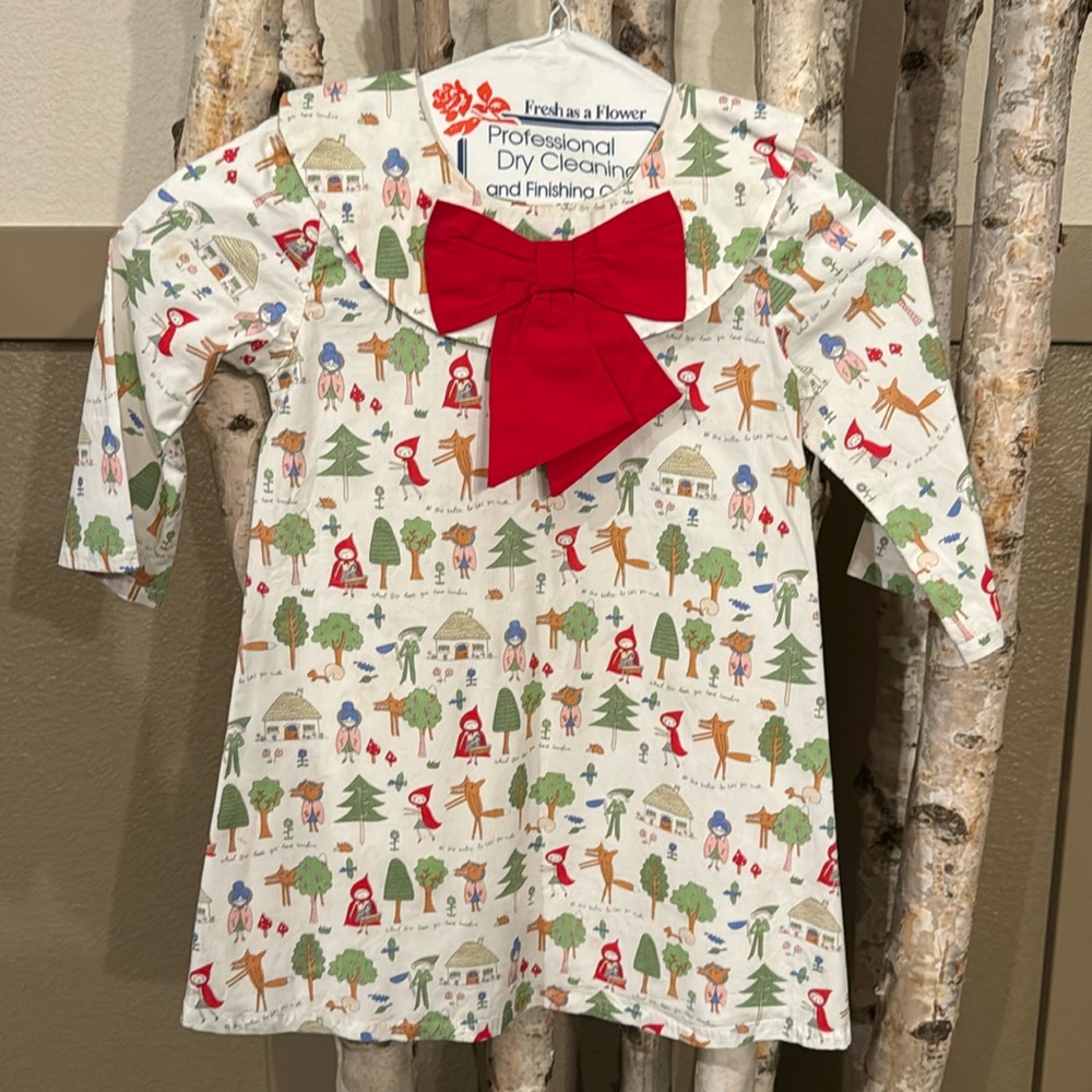 Powell Craft Little Riding hood dress. 2-3y. Professionally cleaned.